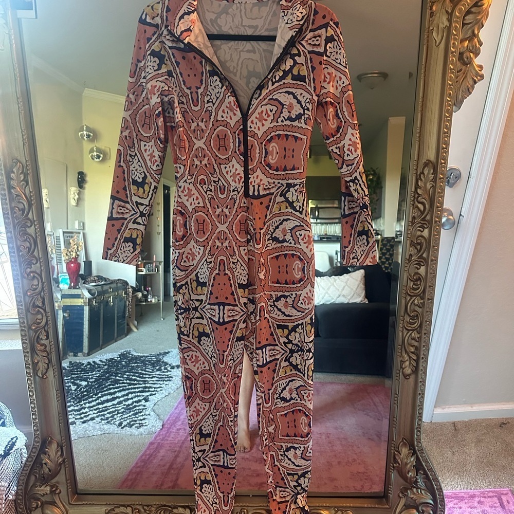 Colorful Paisley Print Jumpsuit Woman’s Size Large - Picture 3 of 5